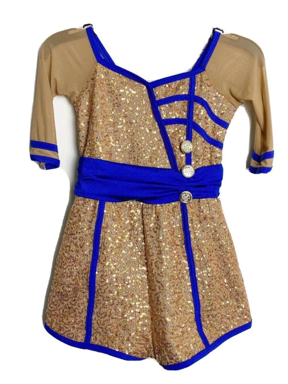 RARE Curtain Call Costume J5469 - Blue/Gold - Boogie Woogie Bugle Boy Dance MED